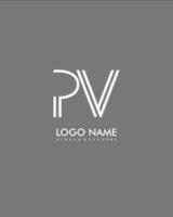 pv första minimalistisk modern abstrakt logotyp vektor