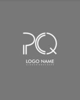 pq första minimalistisk modern abstrakt logotyp vektor