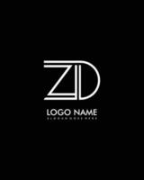 zd Initiale minimalistisch modern abstrakt Logo vektor