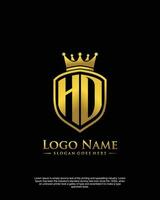 Initiale hd Brief mit Schild Stil Logo Vorlage Vektor