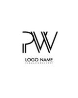 pw första minimalistisk modern abstrakt logotyp vektor