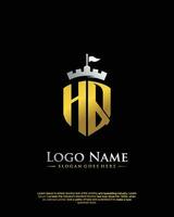 Initiale hq Brief mit Schild Stil Logo Vorlage Vektor