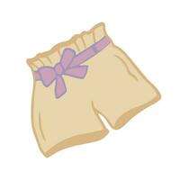 sommar beige shorts med en bälte illustration ClipArt. ritad för hand sommar kläder design vektor