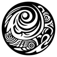 polynesisch Elemente, Symbol, Glyphe, Vektor, isolieren, Silhouette, Totem, tätowieren vektor