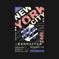 Neu York Stadt Beschriftung Typografie Vektor, abstrakt Grafik, Illustration, zum drucken t Hemd vektor