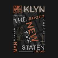 brooklyn ny york text abstrakt, typografi design vektor, grafisk illustration, för t skjorta vektor