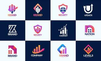 bäst premie finansiell företag företag logotyp mall uppsättning. professionell unik företag logotyp design. vektor