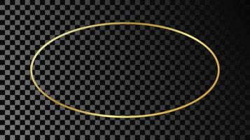 Gold glühend Oval gestalten Rahmen vektor