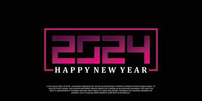2024 glücklich Neu Jahr Logo Design vektor
