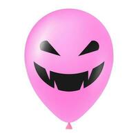Halloween Rosa Ballon Illustration mit unheimlich und komisch Gesicht vektor