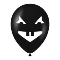 Halloween schwarz Ballon Illustration mit unheimlich und komisch Gesicht vektor