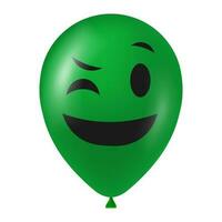 Halloween Grün Ballon Illustration mit unheimlich und komisch Gesicht vektor