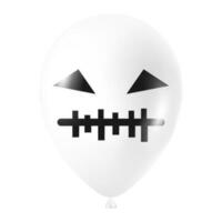 Halloween Weiß Ballon Illustration mit unheimlich und komisch Gesicht vektor