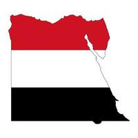 Ägypten Karte Silhouette mit Flagge isoliert auf Weiß Hintergrund vektor