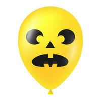 Halloween Gelb Ballon Illustration mit unheimlich und komisch Gesicht vektor
