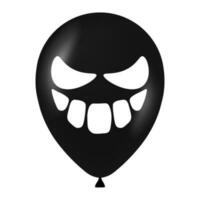 Halloween schwarz Ballon Illustration mit unheimlich und komisch Gesicht vektor