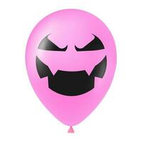 Halloween Rosa Ballon Illustration mit unheimlich und komisch Gesicht vektor