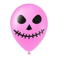 Halloween Rosa Ballon Illustration mit unheimlich und komisch Gesicht vektor