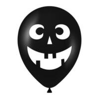 halloween svart ballong illustration med skrämmande och rolig ansikte vektor
