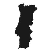 Sehr detaillierte Portugal-Karte mit auf dem Hintergrund isolierten Grenzen vektor