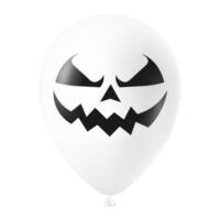 Halloween Weiß Ballon Illustration mit unheimlich und komisch Gesicht vektor