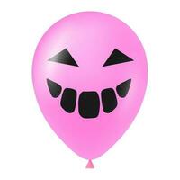 Halloween Rosa Ballon Illustration mit unheimlich und komisch Gesicht vektor