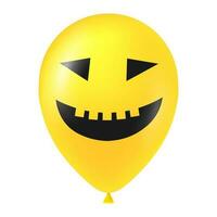 Halloween Gelb Ballon Illustration mit unheimlich und komisch Gesicht vektor