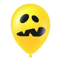 Halloween Gelb Ballon Illustration mit unheimlich und komisch Gesicht vektor