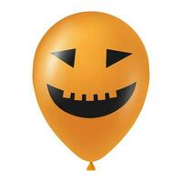 Halloween Orange Ballon Illustration mit unheimlich und komisch Gesicht vektor