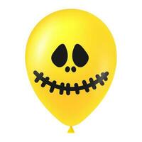 Halloween Gelb Ballon Illustration mit unheimlich und komisch Gesicht vektor