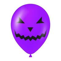 Halloween lila Ballon Illustration mit unheimlich und komisch Gesicht vektor