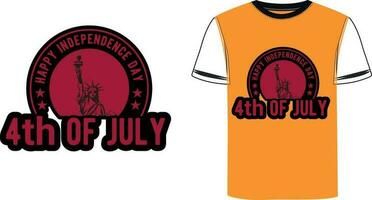 4:e av juli, oberoende dag t-shirt design vektor