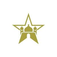 islamisch Moschee mit Star Symbol Logo Design, Logo mit ein minimalistisch Stil. Vektor Logo Vorlage