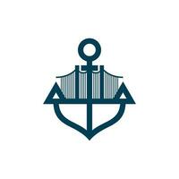 Unternehmen Logo Kombination von Brücke Anker Haken Symbol Logo Design Vorlage, Logos, Logo Element zum Vorlage. vektor