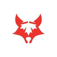 Fuchs Tier Logo Design mit Ahorn Blatt, elegant einfach minimalistisch Design, Symbol Symbol Illustration Vorlage vektor