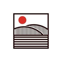 Unternehmen Logo Kombination von Brücken und Sonne Logo Design, Vorlage, Symbol, vektor