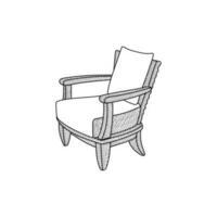 Stuhl Innere, Linie Kunst Stil Design. einfach Logo Design, geeignet zum irgendein Geschäft vektor