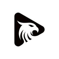 Adler abspielen Taste Logo mit ein Symbol von spielen, Vektor Logo Vorlage