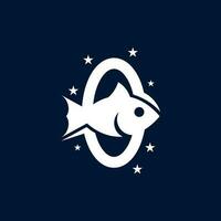 Planet und Fisch Logo Symbol Design Vorlage, abstrakt Logo, Logo zum Ihre Unternehmen vektor