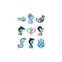 einstellen Tier DNA Logo Vorlage Vektor Symbol Natur, Logo Design Vorlage Vektor