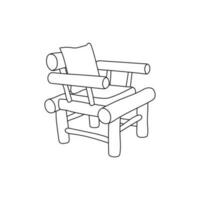 bambu stol linje minimalistisk logotyp design, möbel illustration mall design. vektor