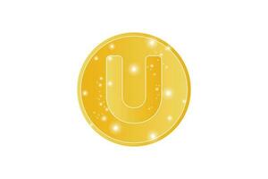Brief u Gold Symbol Logo Design Vorlage vektor