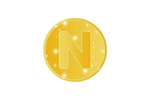 Brief n Gold stilvoll Logo Design Vorlage vektor