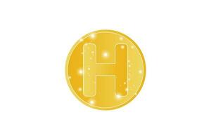 Brief h Gold modern Stil Logo Design vektor