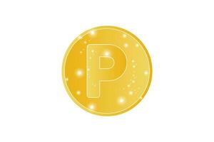 Brief p Gold stilvoll Logo Design Vorlage vektor