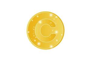 Brief c Gold Logo Design Vorlage vektor