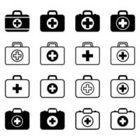 zuerst Hilfe Box Symbol, medizinisch Aktentasche Symbol Vektor isoliert.