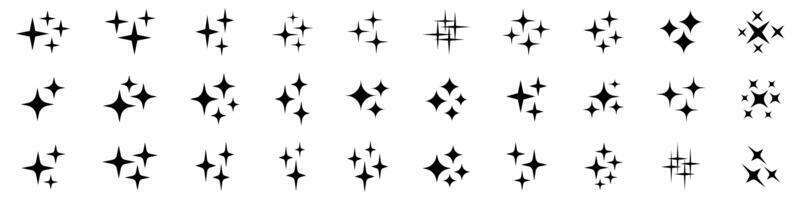 gnistra stjärna ikoner. glans ikoner. stjärnor pärlar vektor symboler.