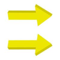 gul 3d pilar med skugga rätt riktning. vektor