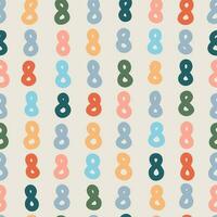 sömlös färgrik tal åtta mönster. abstrakt bakgrund med hand dragen klotter former. vektor